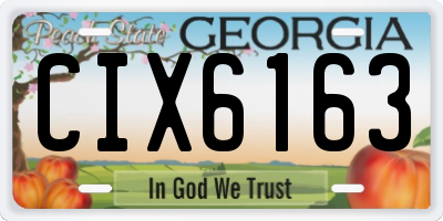 GA license plate CIX6163