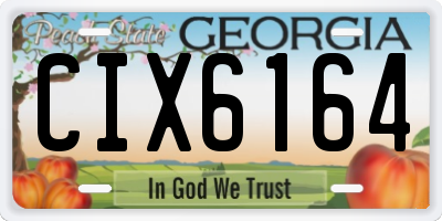 GA license plate CIX6164