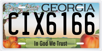 GA license plate CIX6166