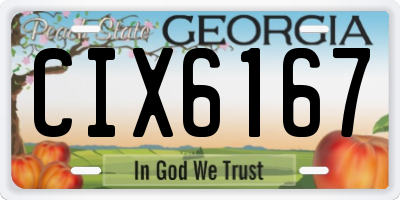 GA license plate CIX6167