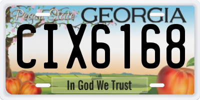 GA license plate CIX6168