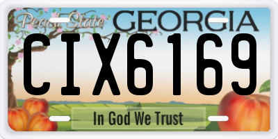 GA license plate CIX6169