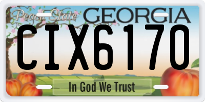 GA license plate CIX6170