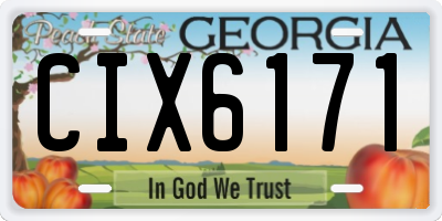GA license plate CIX6171
