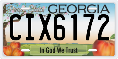 GA license plate CIX6172