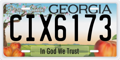 GA license plate CIX6173