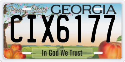 GA license plate CIX6177
