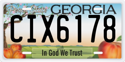 GA license plate CIX6178