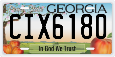 GA license plate CIX6180