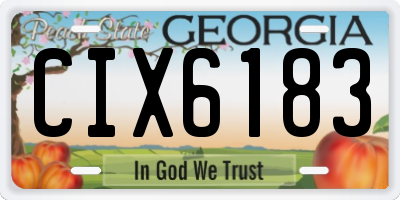 GA license plate CIX6183