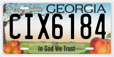 GA license plate CIX6184