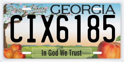 GA license plate CIX6185