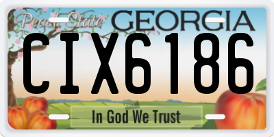 GA license plate CIX6186