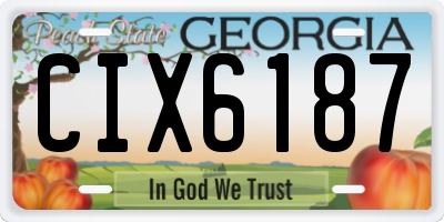 GA license plate CIX6187