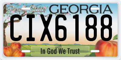 GA license plate CIX6188