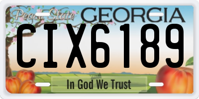GA license plate CIX6189
