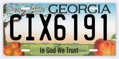 GA license plate CIX6191