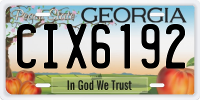 GA license plate CIX6192