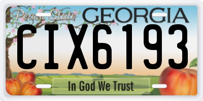 GA license plate CIX6193