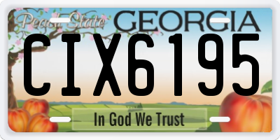 GA license plate CIX6195