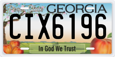 GA license plate CIX6196