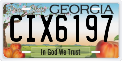 GA license plate CIX6197