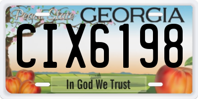 GA license plate CIX6198