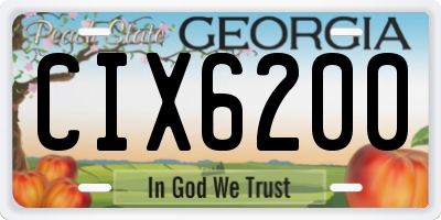 GA license plate CIX6200