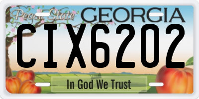 GA license plate CIX6202