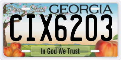 GA license plate CIX6203