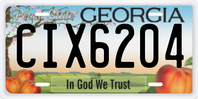 GA license plate CIX6204