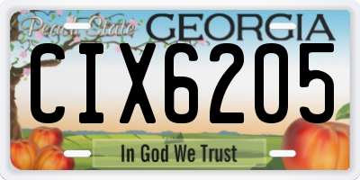 GA license plate CIX6205