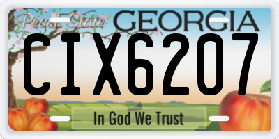 GA license plate CIX6207