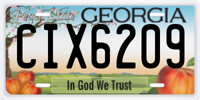 GA license plate CIX6209