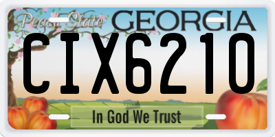 GA license plate CIX6210