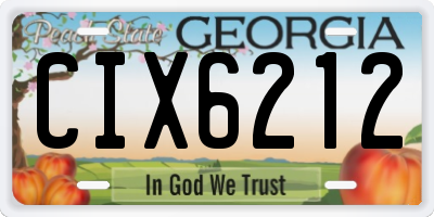 GA license plate CIX6212