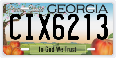 GA license plate CIX6213
