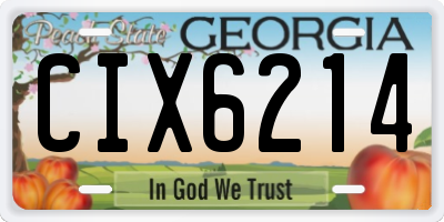 GA license plate CIX6214