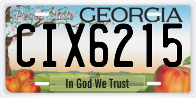 GA license plate CIX6215