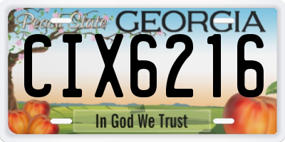GA license plate CIX6216