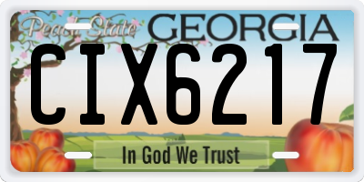 GA license plate CIX6217