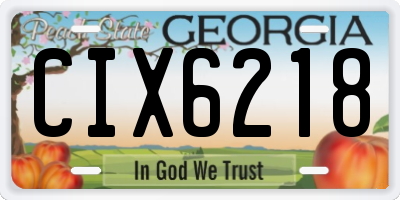 GA license plate CIX6218