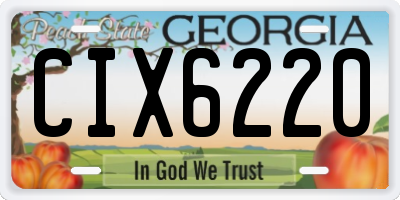 GA license plate CIX6220