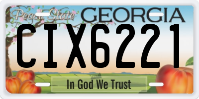 GA license plate CIX6221