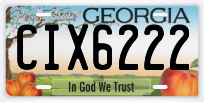 GA license plate CIX6222