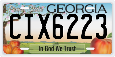GA license plate CIX6223
