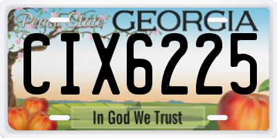 GA license plate CIX6225