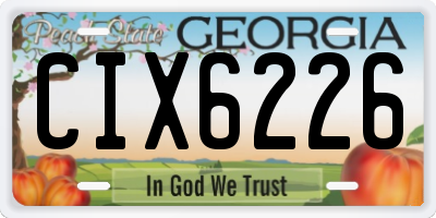GA license plate CIX6226