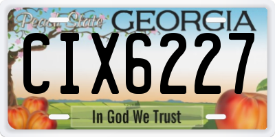 GA license plate CIX6227