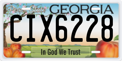 GA license plate CIX6228